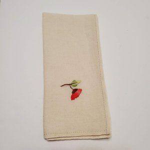 Vintage Embroidered Guest Towel, Fingertip Towel, Hand Embroidery, Floral Linen